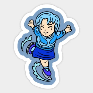 Chibi figure skating girl Sticker